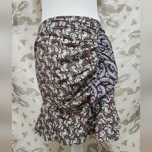 Isabel Marant Etoile Loz Floral-Print Skirt Pink Size EU 40 US L
